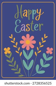 Grußkartendesign mit handgezeichneter Typografie und dekorativen Frühlingsblumen. Vektorvorlage für Poster, Banner.