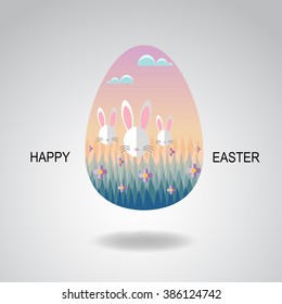 Happy Easter greeting card or display vector poster