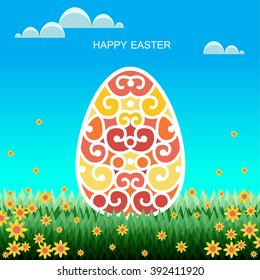 Happy Easter greeting card or display vector poster