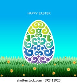 Happy Easter greeting card or display vector poster