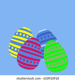 Happy Easter greeting card or display vector poster