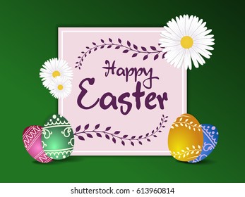Happy Easter greeting card or display vector poster