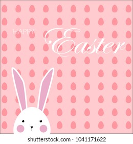 Happy Easter Greeting card, Greeting card with Easter egg and rabbit, Funny bunny, Easter Bunny, illustration vector.