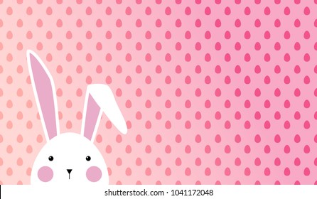 Happy Easter Greeting card, Greeting card with Easter egg and rabbit, Funny bunny, Easter Bunny, illustration vector.