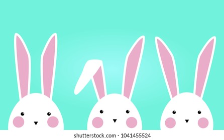 Happy Easter Greeting card, Greeting card with Easter egg and rabbit, Funny bunny, Easter Bunny, illustration vector.