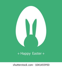 Happy Easter Greeting card, Greeting card with Easter egg and rabbit, Funny bunny, Easter Bunny, illustration vector.