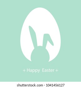 Happy Easter Greeting card, Greeting card with Easter egg and rabbit, Funny bunny, Easter Bunny, illustration vector.