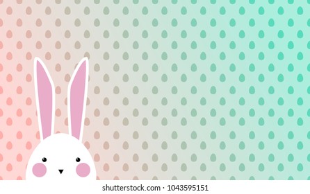 Happy Easter Greeting card, Greeting card with Easter egg and rabbit, Funny bunny, Easter Bunny, illustration vector.