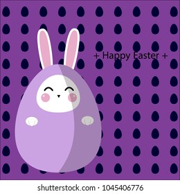 Happy Easter Greeting card, Greeting card with Easter egg and rabbit, Funny bunny, Easter Bunny, illustration vector.