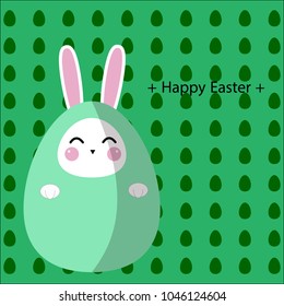 Happy Easter Greeting card, Greeting card with Easter egg and rabbit, Funny bunny, Easter Bunny, illustration vector.