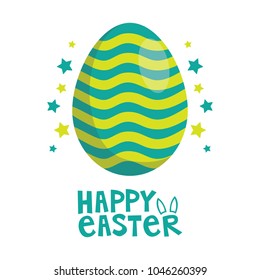 Happy Easter greeting card with egg