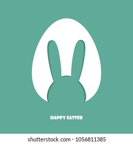 Happy Easter Greeting card, Greeting card with Easter egg and rabbit