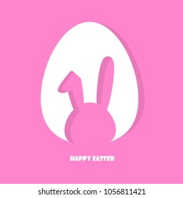 Happy Easter Greeting card, Greeting card with Easter egg and rabbit