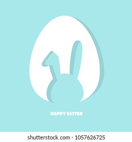 Happy Easter Greeting card, Greeting card with Easter egg and rabbit, Funny bunny, Easter Bunny, illustration vector.