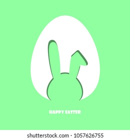 Happy Easter Greeting card, Greeting card with Easter egg and rabbit, Funny bunny, Easter Bunny, illustration vector.