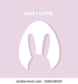 Happy Easter Greeting card, Greeting card with Easter egg and rabbit, Funny bunny, Easter Bunny, illustration vector.
