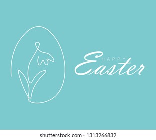 Happy easter greeting card with egg, vector illustration.