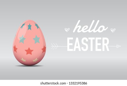 Happy Easter greeting card with easter egg.