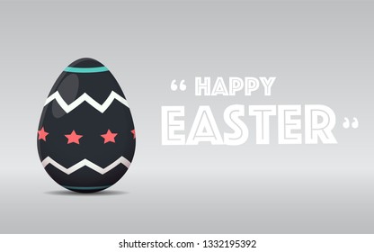 Happy Easter greeting card with easter egg.