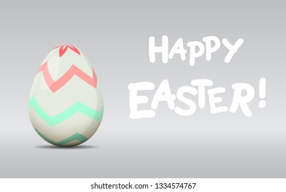 Happy Easter greeting card with easter egg.
