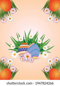 Happy easter greeting card and egg