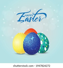 Happy easter greeting card and egg