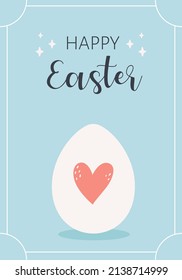 Happy Easter greeting card with Easter egg. Hand drawn vector illustration