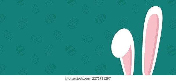 Happy Easter greeting card with egg, rabbit. Easter Bunny, texture background.