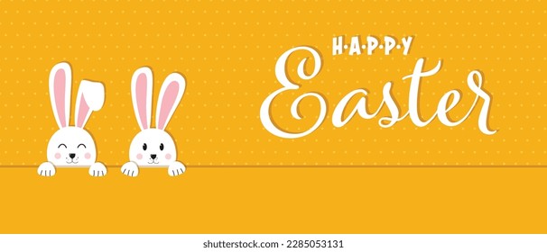 Happy Easter greeting card with egg , rabbit. Easter Bunny. beautiful Easter background, great for Easter Cards, banner, textiles, wallpapers - vector design.
