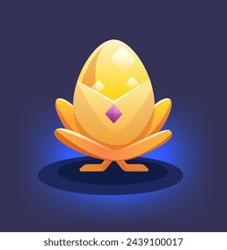 Happy Easter greeting card with egg spring holiday celebration card