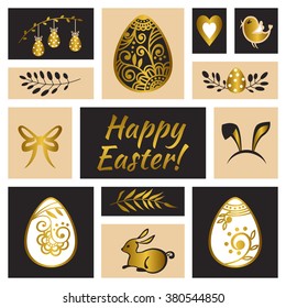 Happy Easter greeting card. Easter egg. Vector illustration