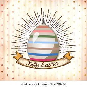 Happy Easter greeting card with Easter egg 
