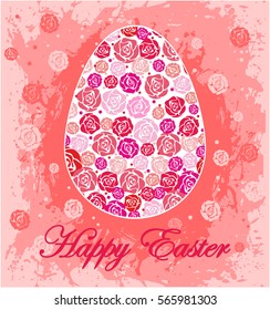 Happy Easter greeting card with egg