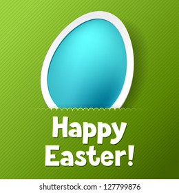 Happy Easter greeting card with eggs.