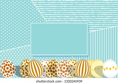 Happy Easter Greeting Card with Easter Eggs. Vector illustration EPS10