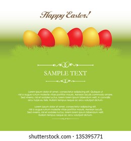 Happy easter greeting card with eggs