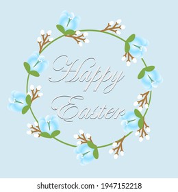 Happy Easter greeting card with Eggs background.