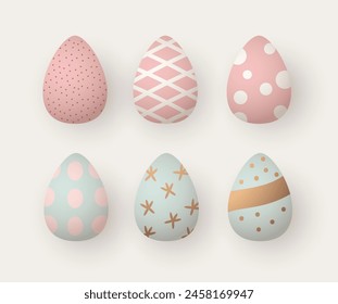 Happy Easter greeting card with eggs in pastel colors spring holiday celebration card
