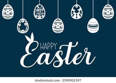 Happy Easter greeting card with Easter eggs, Happy Easter banner