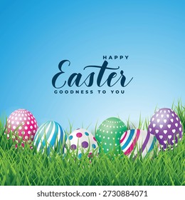 happy easter greeting card with eggs