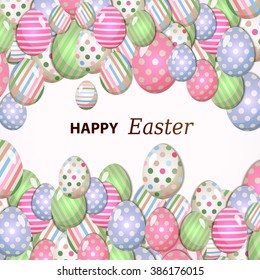 Happy Easter greeting card with Easter eggs