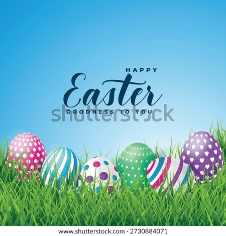 happy easter greeting card with eggs