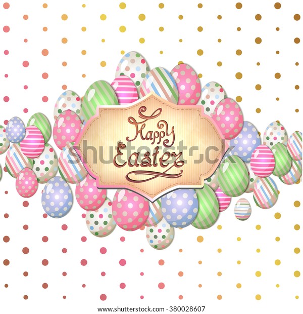 Happy Easter\
greeting card with Easter\
eggs