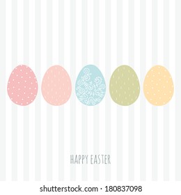 Happy easter greeting card. EPS 10. No transparency. No gradients.