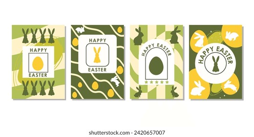 happy easter greeting card  fashion  commercial  banner, cover, social media with flat design. vector illustration