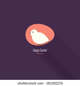 Happy Easter greeting card. Flat design