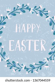 Happy Easter. Greeting card with flowers
