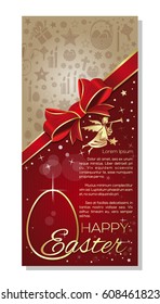 Happy Easter. Easter greeting card with a flying angel and free space for text. Vector illustration