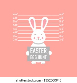 happy easter greeting card with funny bunny vector