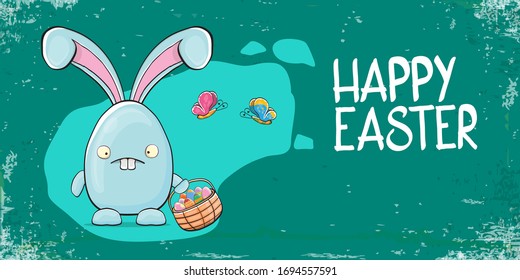 Happy Easter Greeting Card Funny Cartoon Stock Vector Royalty Free